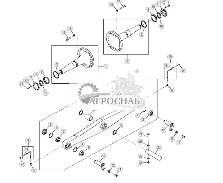 Поворотные шкворни, поперечина и детали (LGP) (механизм механического наклона под углом) (183722 - 195546) - ST58069 39.jpg